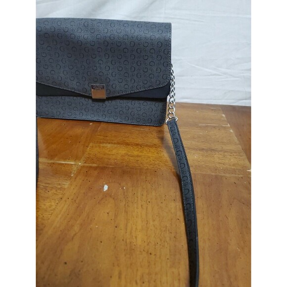 Guess Logo Sling Gray And Black Crossbody Bag Purse‎ With Adjustable Strap - Picture 4 of 6